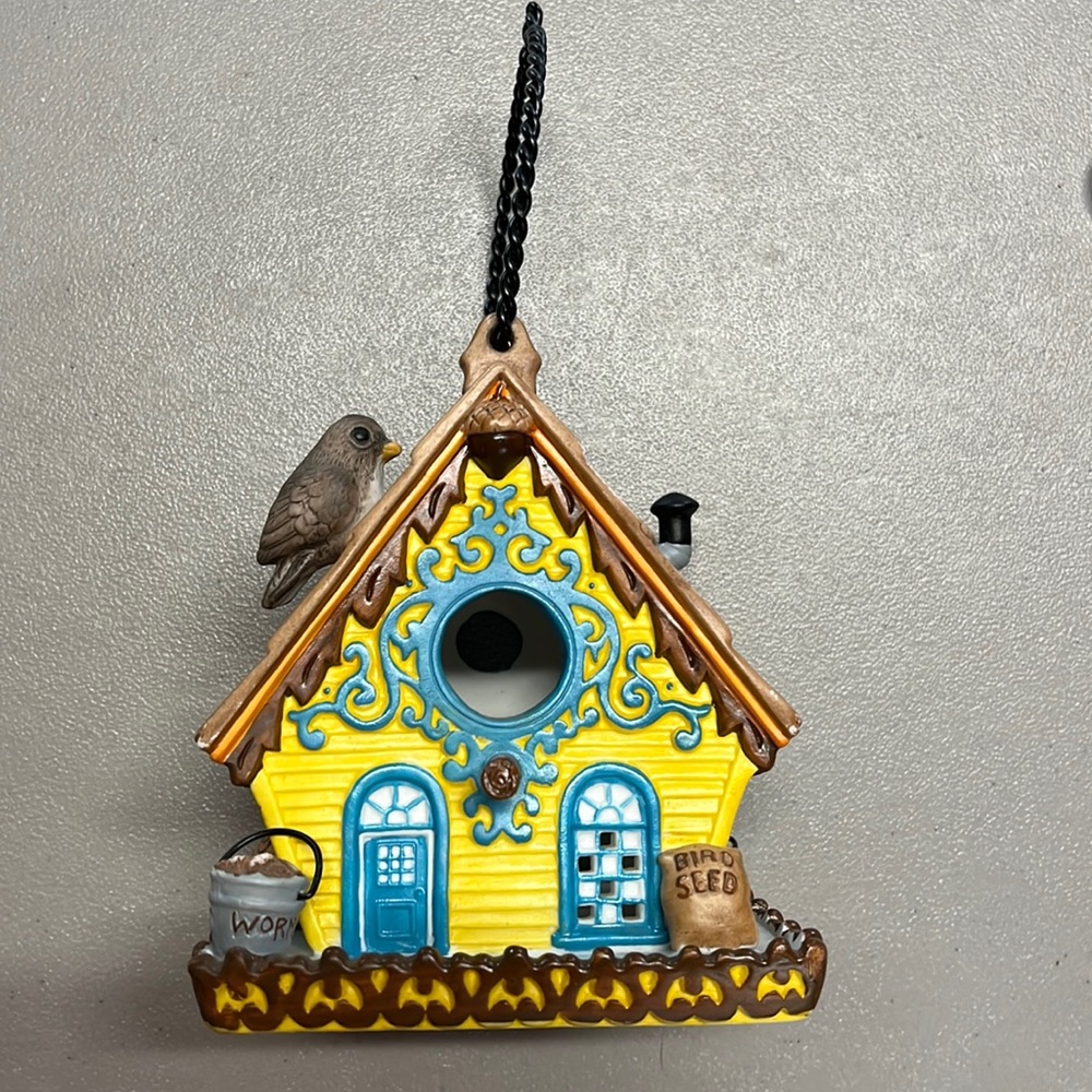Vtg Partylite Birdhouse Tealite Holder Bird/Worms